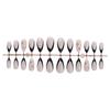 24 Pieces Almond French Tip Press On Nail With Golden Star Designs Stick On Nail Manicure For Parties And Event