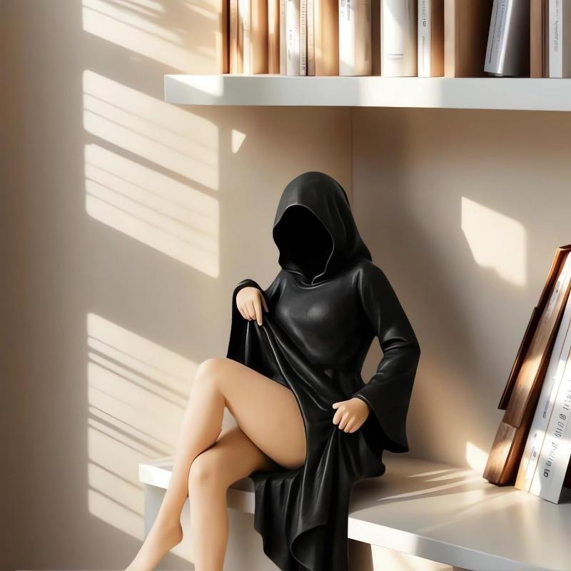 Halloween Black Robe Queen Bookshelf Statue Decoration Gift