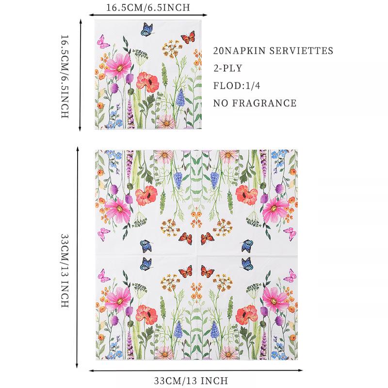 Elegant Watercolor Floral Afternoon Tea Party Napkins