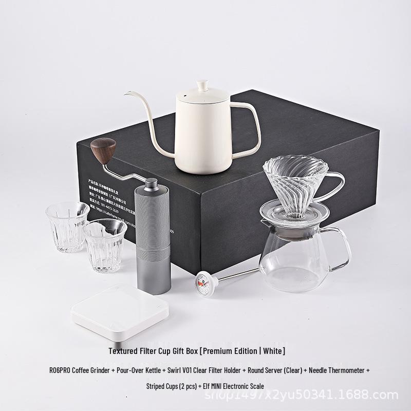 Pour-Over Coffee Set with Manual Grinder - Gift Box