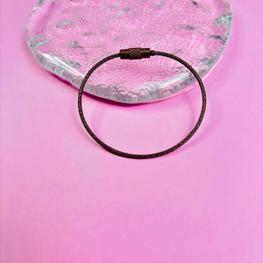 Punktfärgad Emaljerad Ståltrådsring, Målad/Rostfri Stålring, Repspänne, Godisfärgad Ståltrådsrep