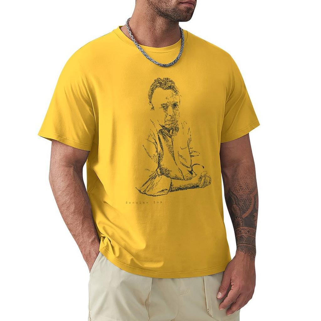 Hitchens Drawn With Spots T-Shirt Plain Graphic T Shirt Vintage Summer Top Plus Size Men Clothing