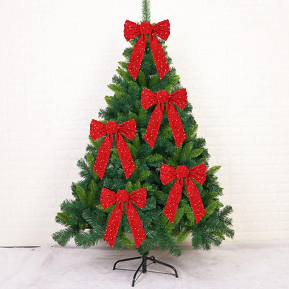 Christmas Designed Beautifully Tree Decoration Bow With Elegant Glittery Fabric In Sizes Various