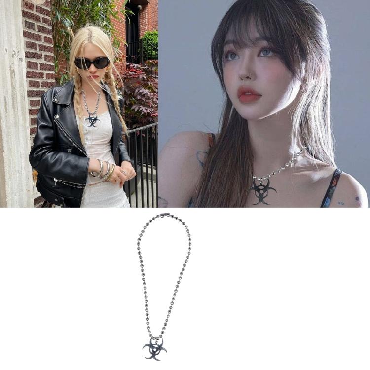 Hip Hop Pendant Necklace Fashion Bead Chain Choker Jewelry for Men Women Y2K