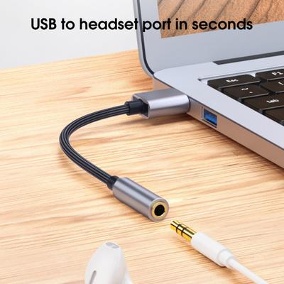 Sound Card Professional Audio Transfer Plug Play USB To 3.5mm Computer 2 In 1 Audio Adapter Laptop