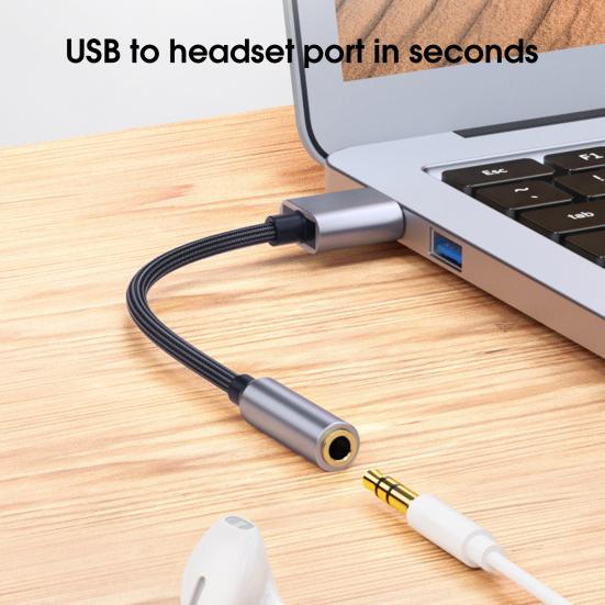 Ses Kartı Profesyonel Ses Aktarımı Tak Çalıştır USB - 3.5mm Bilgisayar 2'si 1 Arada Ses Adaptörü Laptop