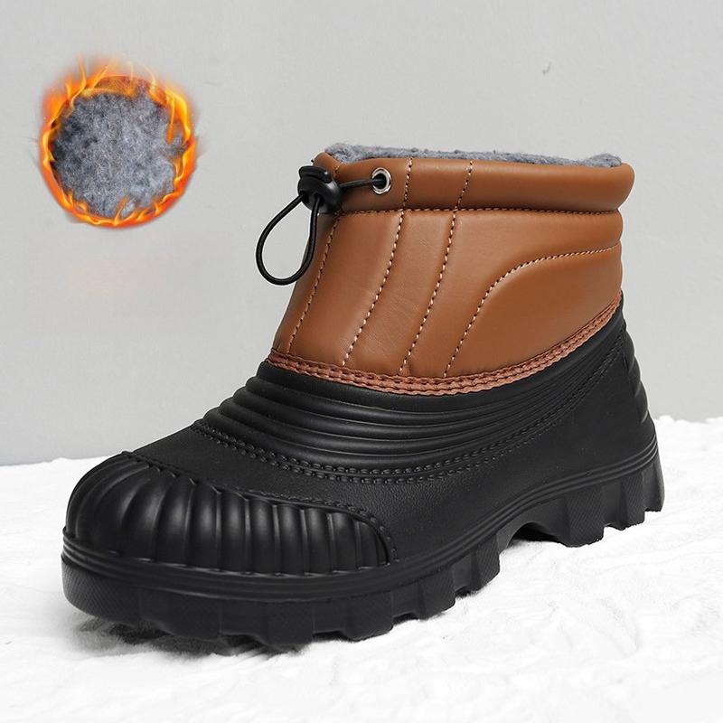 

Новая модель зимних водонепроницаемых ботинок на толстой подошве, с защитой от холода, для улицы, теплые, парные, плюшевая обувь, большой размер, мужская обувь 42
