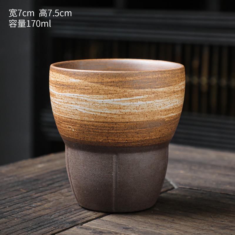 Retro Small Tea Cups 150ml Iron Color Coarse Ceramic Coffee Mugs