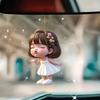Pequena Menina Fofa Fazendo Bico Pingente Acrílico Plano 2D Chaveiro de Carro Pingente de Espelho Retrovisor de Carro Mochila Pingente de Decoração de Casa Pingente Presente
