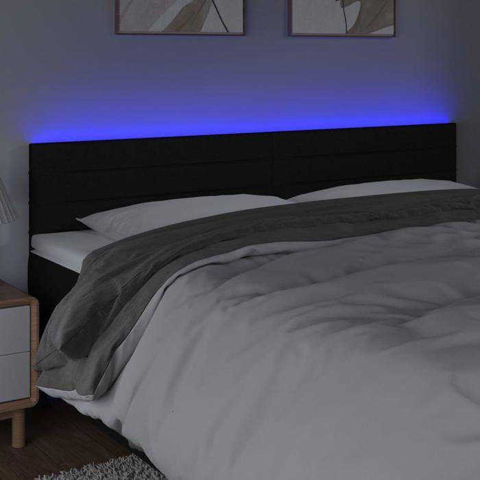 VidaXL Tête de Lit à LED Meuble de Chambre à Coucher Accessoire de Lit Double Tête de Cadre de Lit Intérieur Noir 3121760