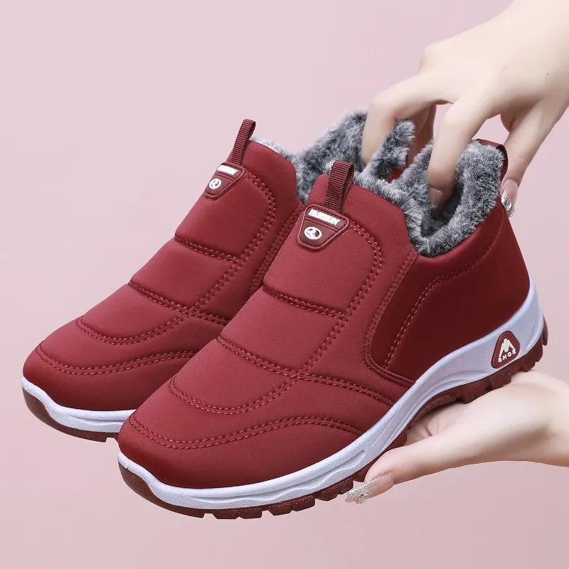 Winter Women's Snow Boots Warm Waterproof Slip On Ankle Boots Thermal Outdoor Short