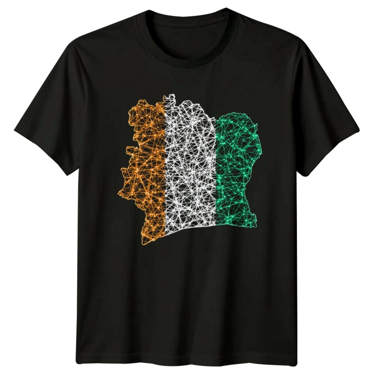 Ivory Coast Geometric Map T-Shirt Africa National Pride Gift For Him And Her XXL