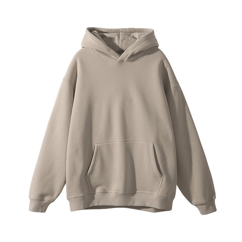 Men'S Fleece Hooded Sweater Men'S Heavy And Thickened American Loose Coat Solid Color Hooded Sweater Men