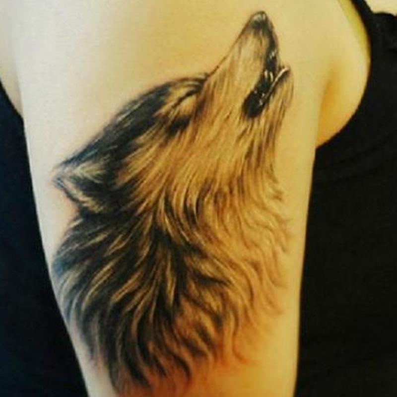 2 Pcs Sheet of Tattoo Sticker Unisex Waterproof Temporary Transfer Wolf Arm Tattoo Sticker Body Art