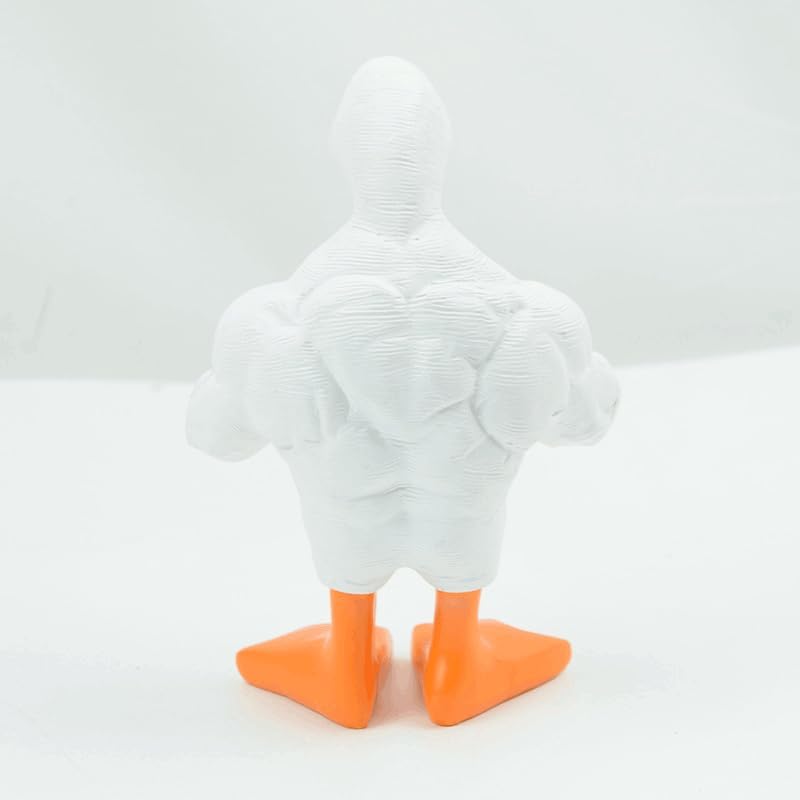 Fun Muscular Buff Duck Statue Ornament Cute Funny Muscle Goose Duck Sculptures Magnetic Key Holder Tool Organizer Holder Figurine Ornaments For Home