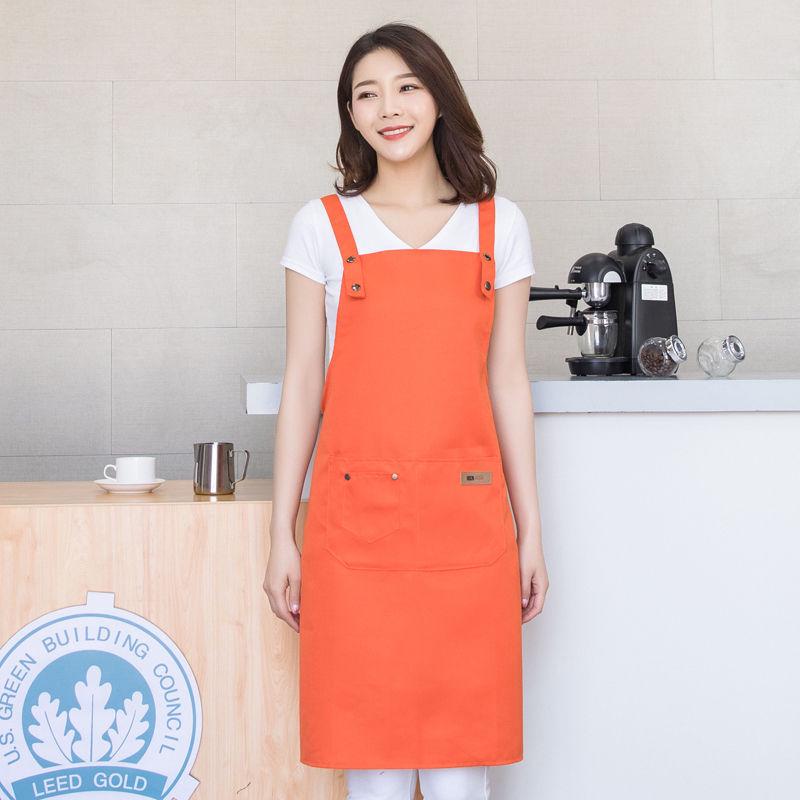 Unisex Logo Printing Apron for Nail Art & Milk Tea Shops - Ideal Kitchen Smock for Men & Women