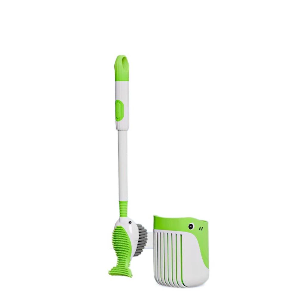 Silicone Toilet Scrubber Hanging Hole Toilet Cleaner with Holder Toilet Brush Set  Bathtubs