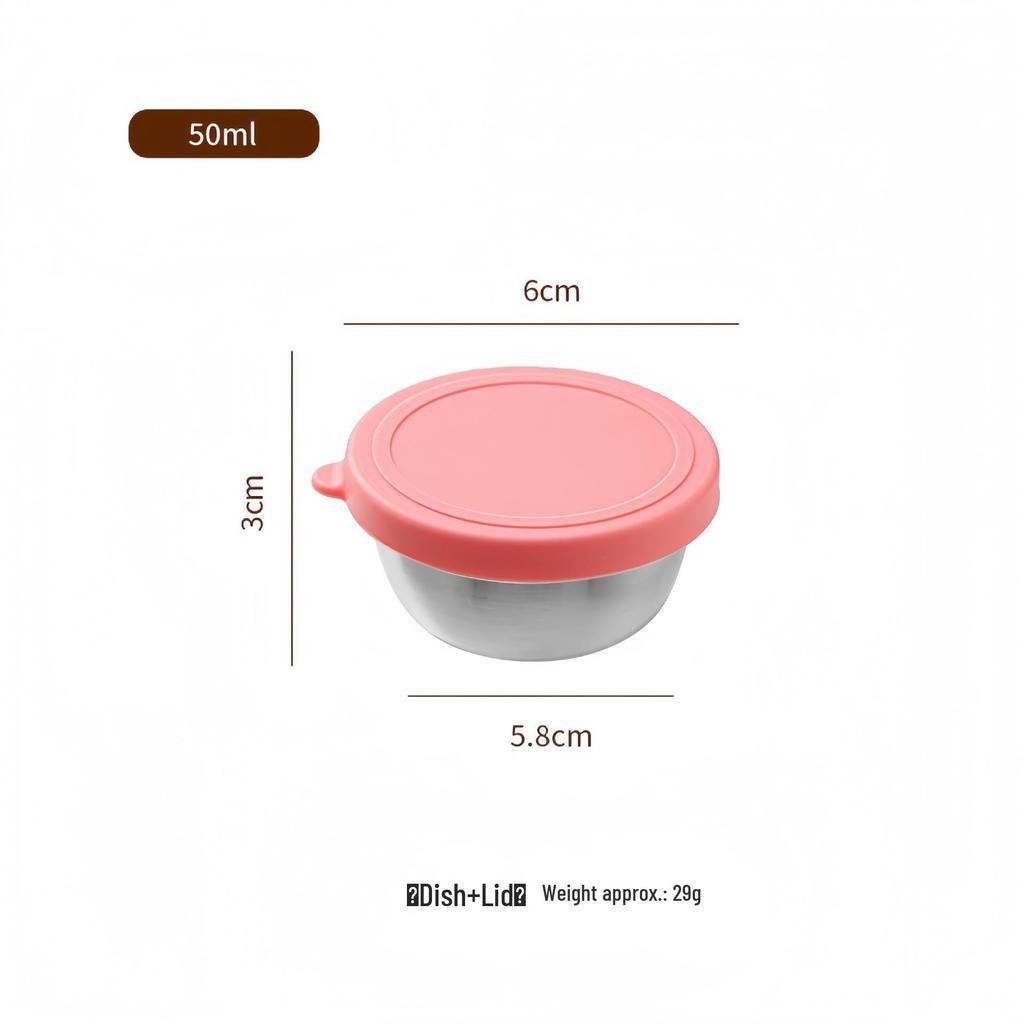 Portable Stainless Steel Sauce Cup with Leak-Proof Silicone Lid - Ideal for Outdoor Salads
