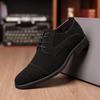 Vintage Fashionable Men's Shoes Casual Shoes Suede Laces Three-Strap Leather Shoes Men's Large Size Business Shoes Large Size Comfortable Shoes