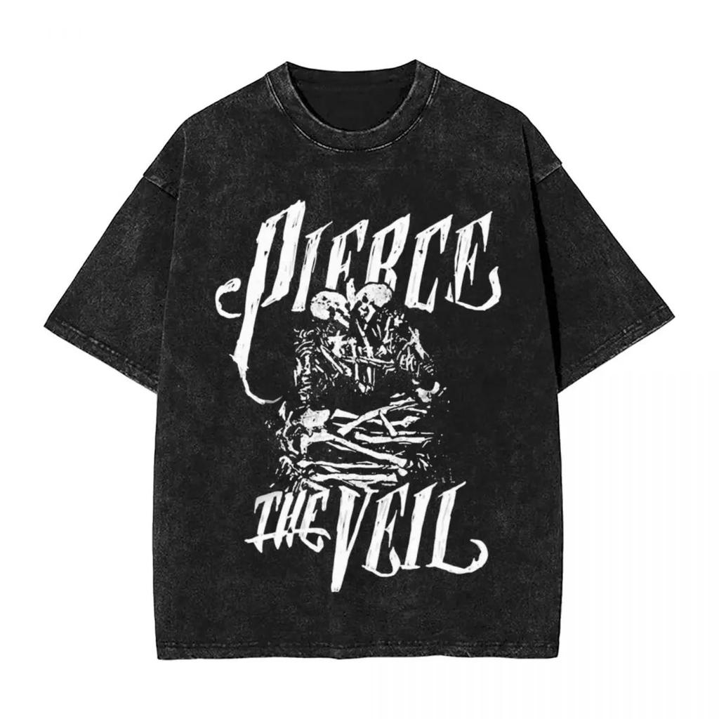 Pierce The Veil classic album poster print Tshirt Unisex Women Vintage Washed cotton gohtic YK style oversized top summer new tee