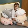 Giant Husky Dog Pig Plush Long Pillow Stuffed Soft Sleeping Cushion Lovely Rabbit Bear Plush Toys Baby Girl Kawaii Gift