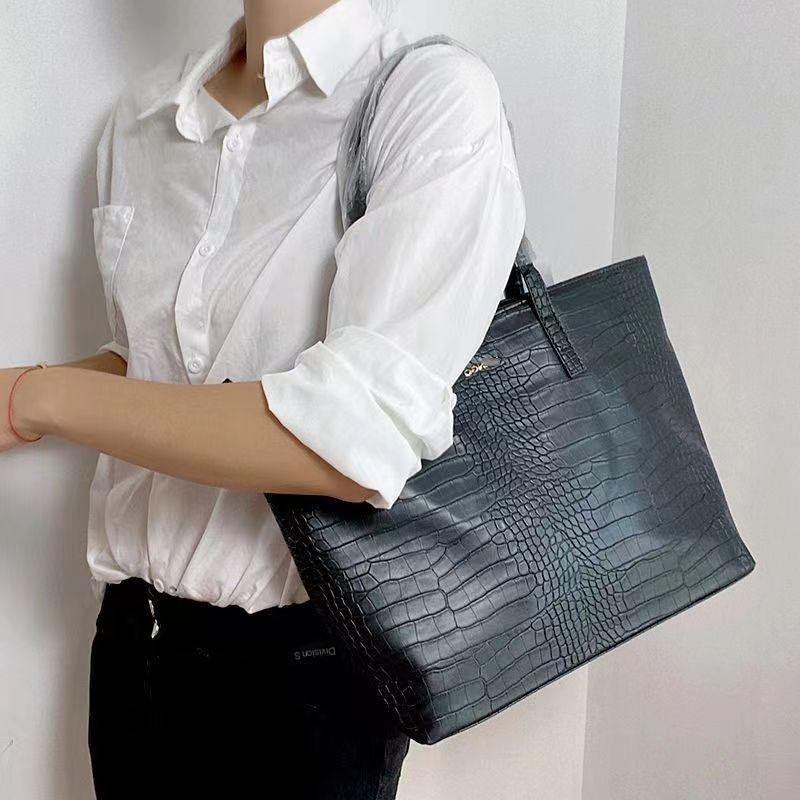 

Value Export Original Designer Luxury Lady Purse Stone Grain Pu Soft Leather Commuting Large Capacity Tote Bag Shoulder Handbag (30cm Max Length 50cm)