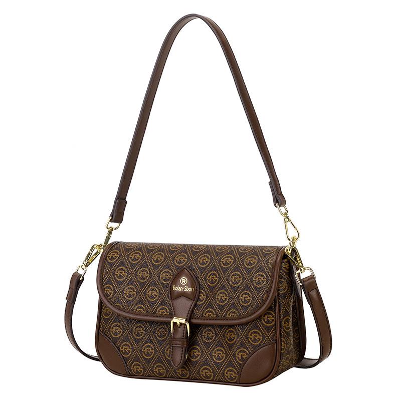 Summer Retro Baguette Bag Mother Women's Bag Light Luxury Classic Printed Underarm Bag One Shoulder Crossbody Bag