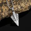 Men's Personality Titanium Steel Necklace Stainless Steel Viking Arrow Double Sided Pendant Sweater Chain