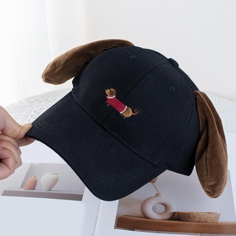 Women Baseball Hat Cartoon Lovely Cartoon Fun Dachshund Hat for Idol Concert Shows Embroidery Caps for Adults