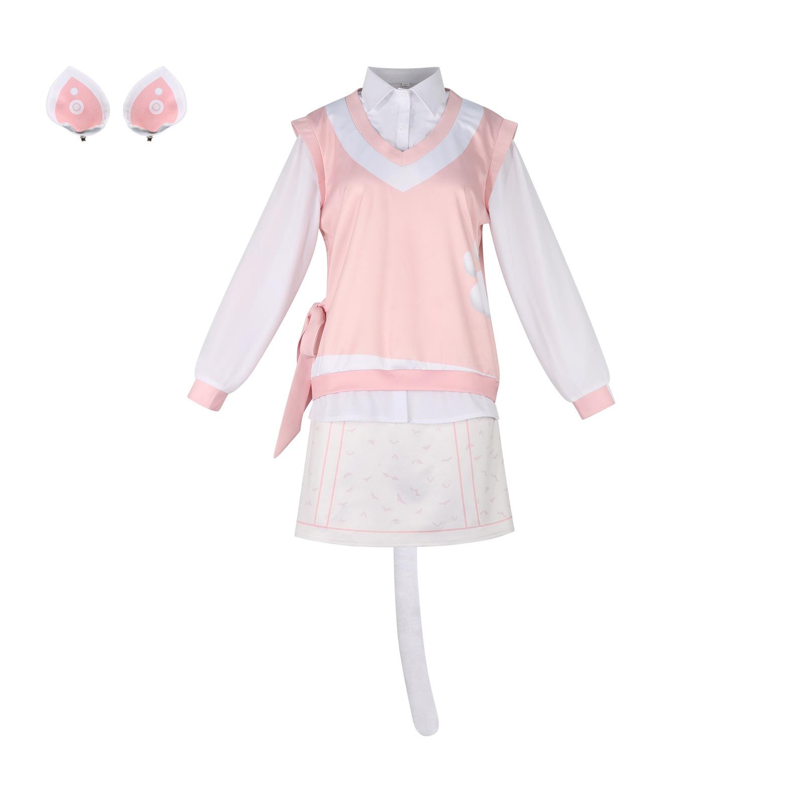 Cosplay Akiyama Mizuki Anime Coloré Scène Cos Chat MaoMao Uniforme Tenues de Fête d'Halloween pour Femmes S white