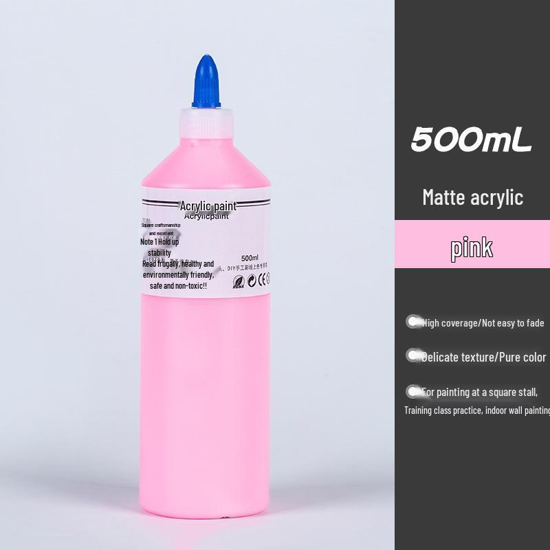500ml Čtvercová láhev Akrylová barva pro dětské graffiti, Malování sádrových panenek a Omalovánky pro mateřskou školu