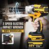68V 9000mAh 520N.m Cordless Lithium-Ion Battery AC100-240V Electric Impact Wrench Cordless Brushless with Battery
