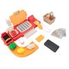 Cash Register Toy for Kids with Checkout Scanner Play Food Set Play Calculator Credit Card Rder Voice Broadcast Pretend Cash Register
