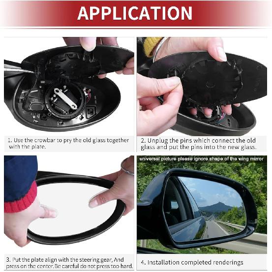 ACROPIX Car Rearview Left Driver Side Mirror Glass for Hyundai SANTA FE 2010-2012 with Backing Plate 876113J110 - Pack of 1