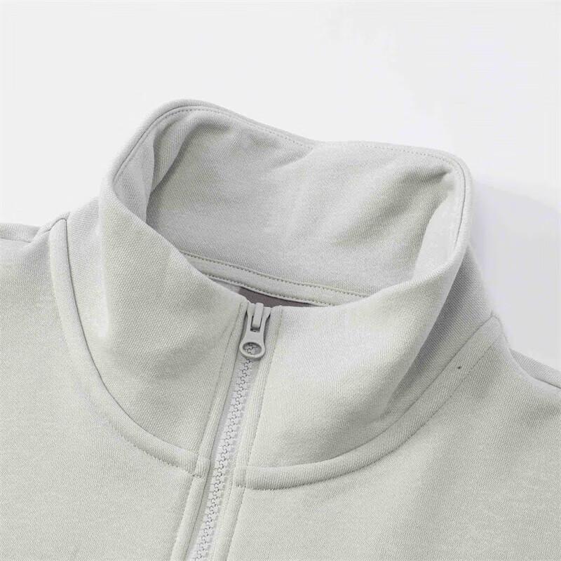 Puma FW/AW24 Retro Sports Casual Fleece Lined Long Sleeved Semi Open Collar Half Zip Sweatshirt Unisex Light Gray 632293-72