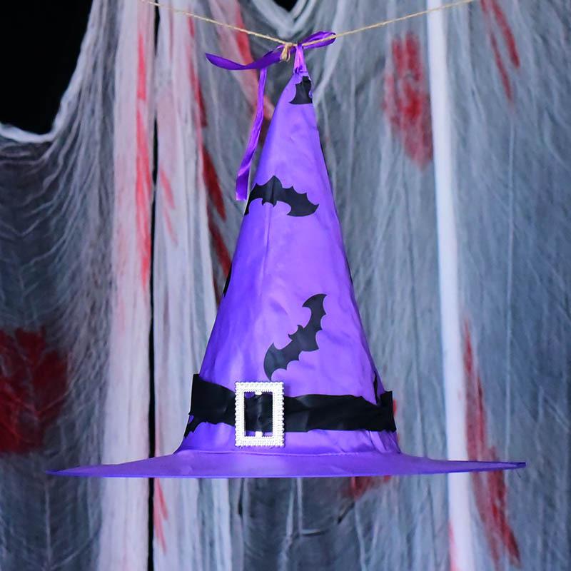 Halloween Witch Hat Ghost Festival Ball Party Scene Decorative Props Led Light Glow Witch Hat Pot