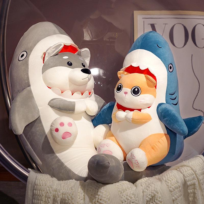 Shark Dog Plush Toy - Funny Hugging Pillow & Sleep Companion for Girls' Birthdays