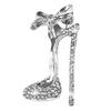 jijijing Brooch Pin, High Heels Bow Shape Lapel Pin with Sparkling Rhinestones, Women Badge for Suits Coats Bags Accessories