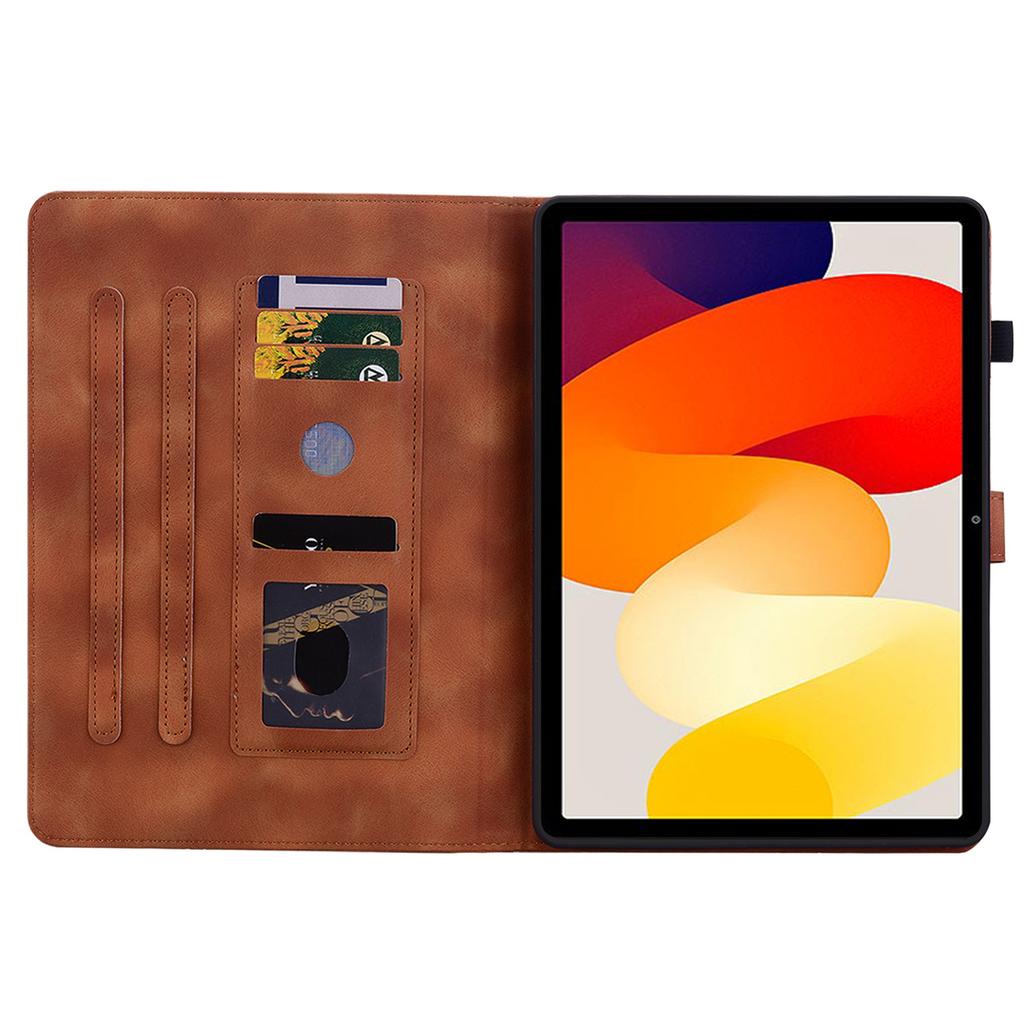 Für Xiaomi Redmi Pad SE (Modelle 23073RPBFG). Tablet-Hülle aus PU-Leder mit exquisitem floralem Prägedesign