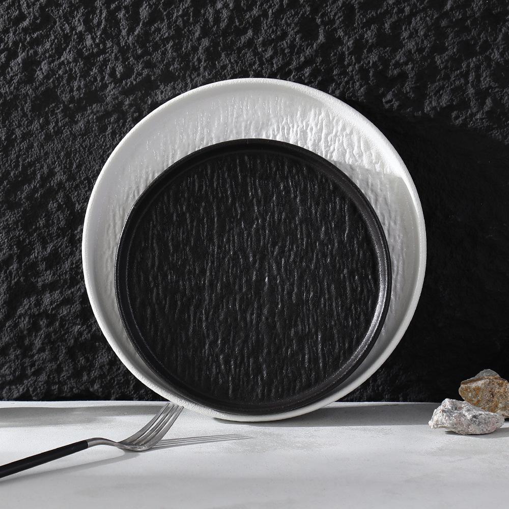 Flowing Sand Effect Ceramic Steak Plate Set