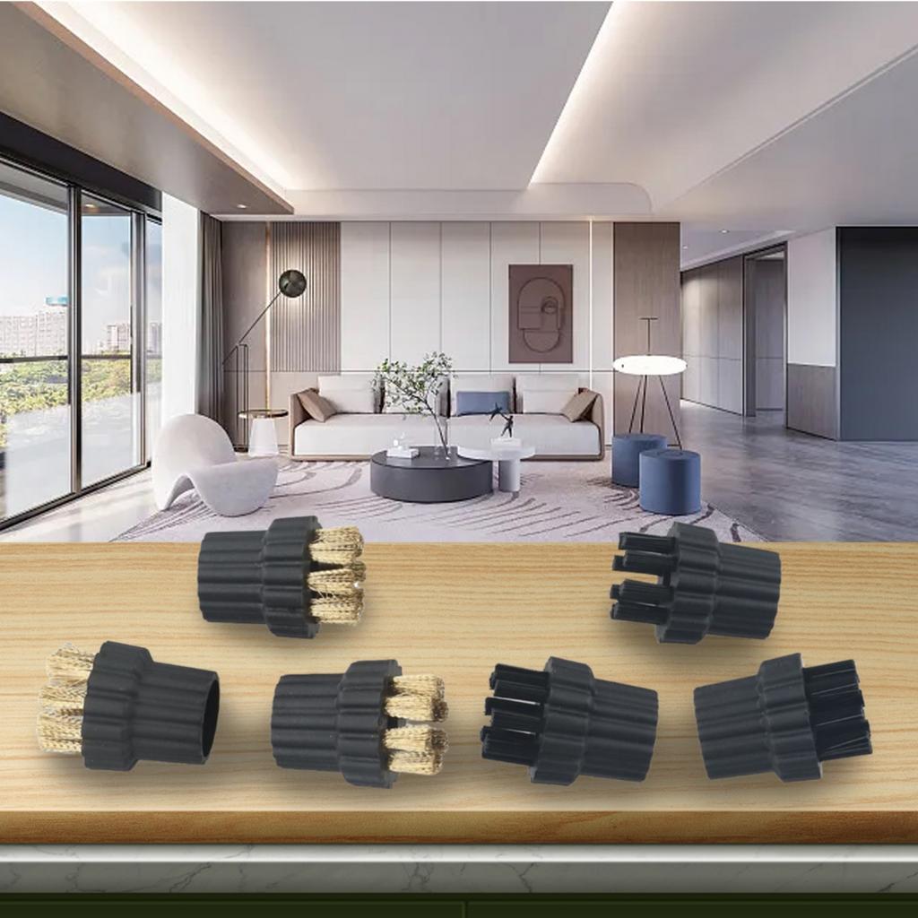 Brass Nylon Steam Cleaner Brush 6pcs/set Accessories Fittings