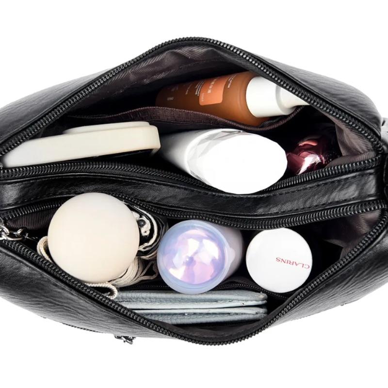 Fashionable Women's Shoulder Bag, Soft PU Leather Crossbody Bag, Solid Color Handbag, Suitable for Daily Use, Shopping, Commuting