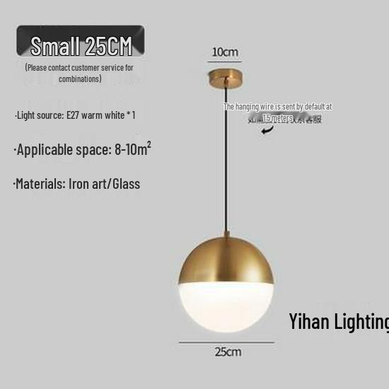 Nordic Modern Pendant Light – Minimalist Glass Fixture for Coffee Shops, Bedside, Bar Counters