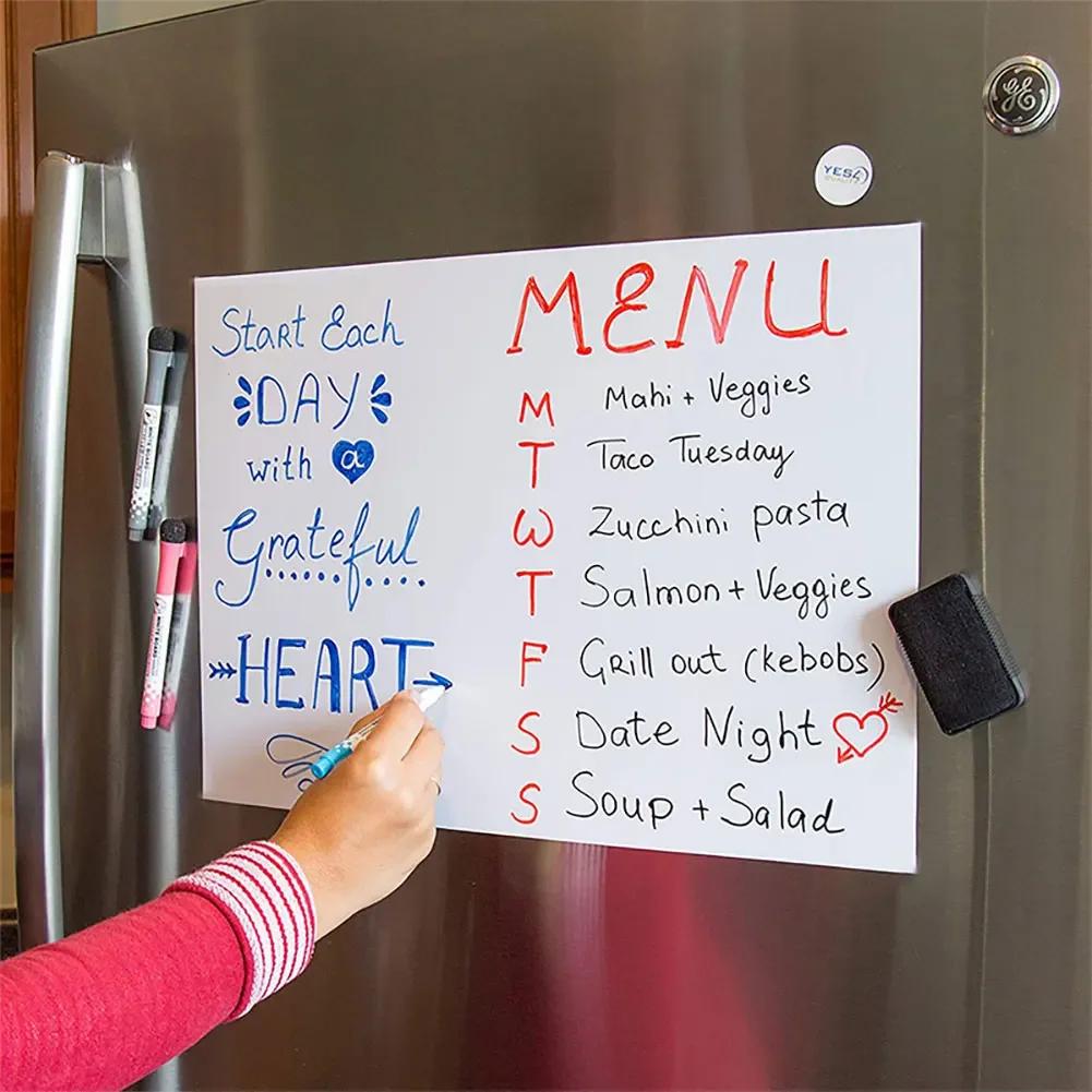 A3 A4 Magnetic Whiteboard Fridge Magnets Dry Wipe White Board Marker Writing Record Message Board Remind Memo Pad Gift Kitchen