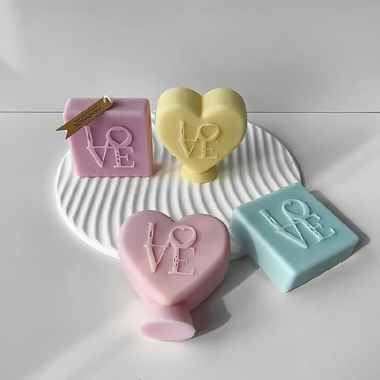 Handmade Candle Making Mold with Love Letter Enbelishment for Home Decorations