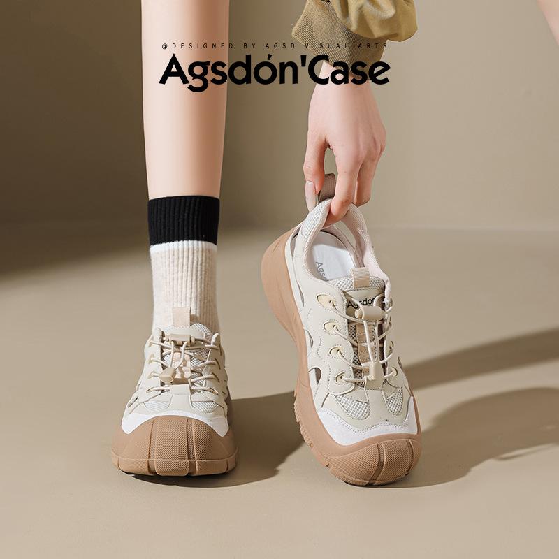 Augustine platform hollow sports sandals women's 2025 new summer ugly cute big head mesh casual dad shoes
