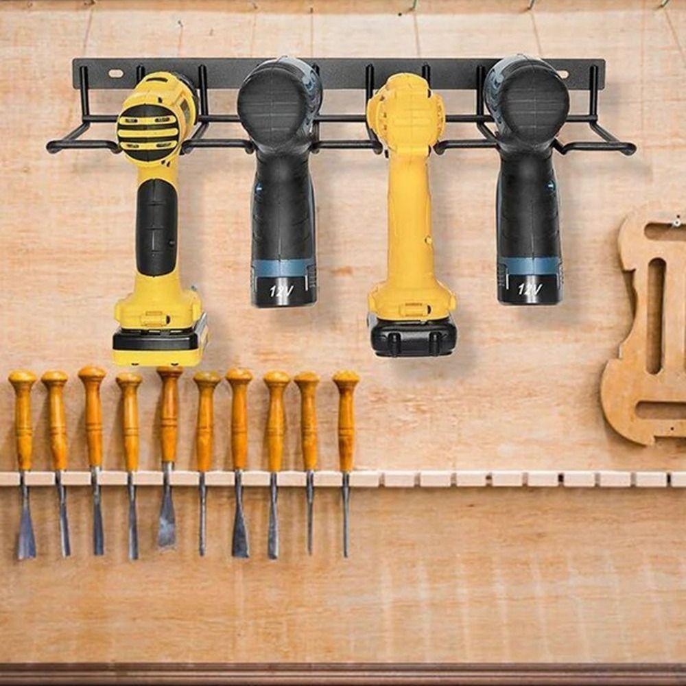 Iron Floating Tool Shelf Black Electric Drill Tools Shelf  Workshop Garage