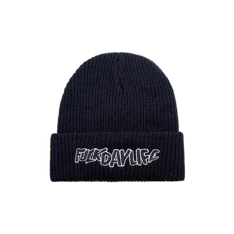 Letter Embroidered Knitted Hat Men'S Winter Hip Hop Street Wool Hat Warm And Cold Outdoor Cold Hat