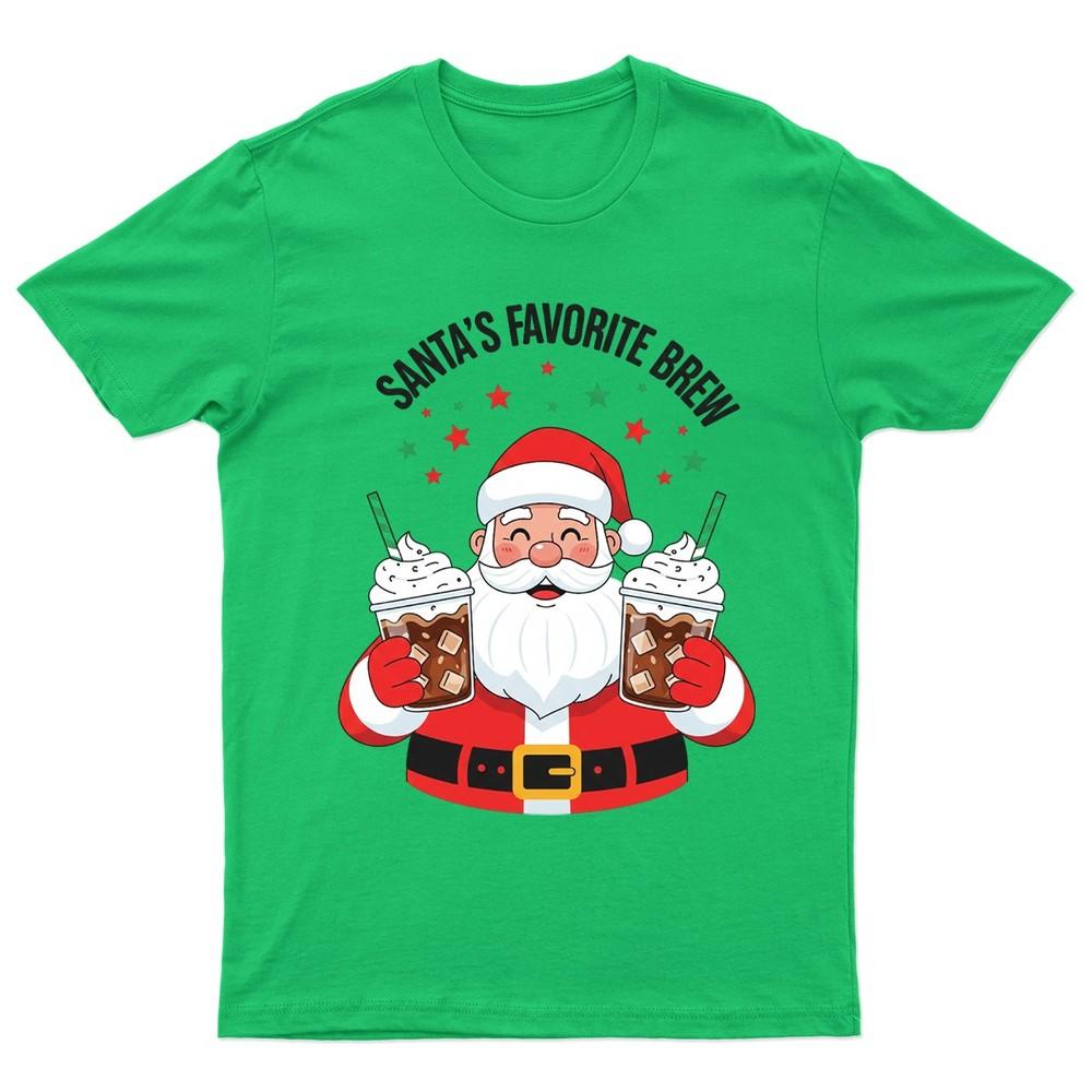 Santas Favorite Brew Christmas TShirt Unisex Gift Retro Seasonal Funny Xmas S