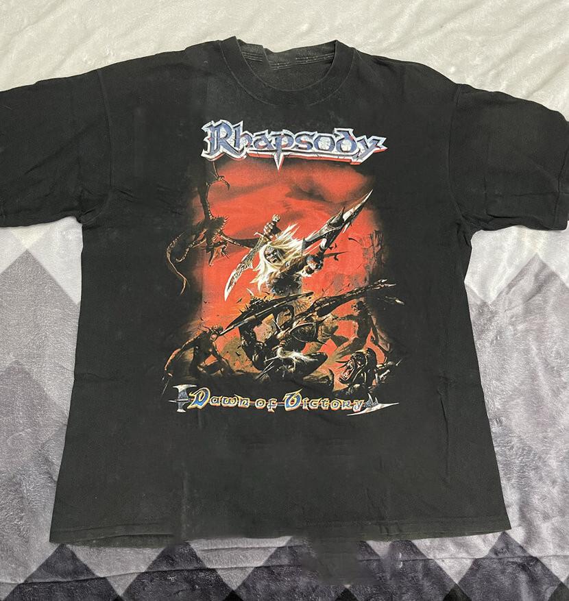 

Rhapsody Band Dawn Of Victory Black Cotton Tee Men Women Shirt DI501 Unisex T-Shirt XXXL